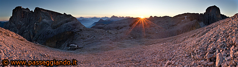 Dalla cima della Rosetta sull'altopiano delle Pale di San Martino